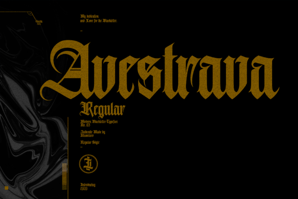 Avestrava: The Bold Blackletter Font for Digital Creators