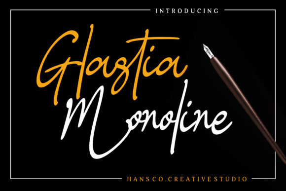 Glastia Monoline: Elegant Handwritten Font for Publications