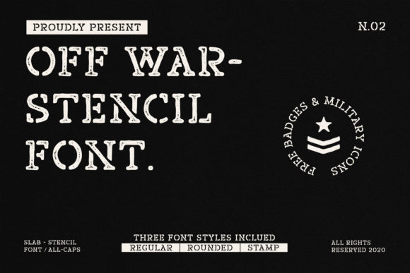 Off War: A Bold Slab Serif Stencil Font for Modern Web Design