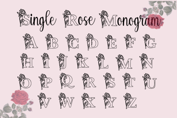 Single Rose Monogram Font for Charming Brand Identities